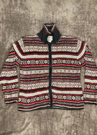 Gilet Gris et Rouge à motif Ethnic Vintage, merk: Tiara, staat: Goed, maat: M / 38 / 10, € 10,00, € 11,20 inclusief Kopersbescherming Pro