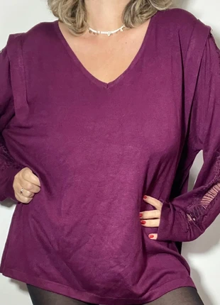 Pull femme violet neuf en coton taille 52 / Msmode, marque: M&S Mode, état: Neuf avec étiquette, taille: 6XL / 52 / 24, 13,00 €, 14,35 € Protection acheteurs (Pro) incluse