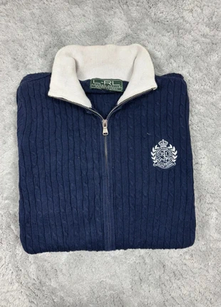 Veste gilet torsadé Ralph Lauren pour femme bleu marine taille L logo brodé, brand: Lauren Ralph Lauren, condition: Very good, size: L / 40 / 12, €26.00, €28.00 includes Buyer Protection