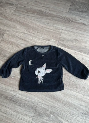 Haut de pyjama Kiabi 3 ans bleu marine – motif faon et lune, brand: Kiabi, condizioni: Ottime, taglia: 3 anni / 98 cm, €1.00, €1.75 include la Protezione acquisti