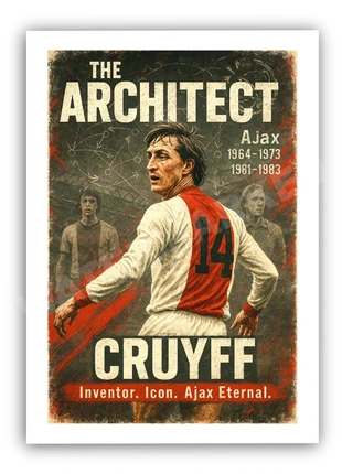 Cruyff Poster | “The Architect” | Ajax Tribute | A4 Print | Total Football Legend, condition: New with tags, £7.50, £8.58 includes Buyer Protection Pro