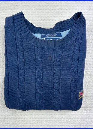 Sweat/Pull Tommy Hilfiger Bleu marine / Torsadé/ Col Rond / Logo brodé / Taille L Homme, brand: Tommy Hilfiger, condizioni: Ottime, taglia: L, €28.00, €30.10 include la Protezione acquisti
