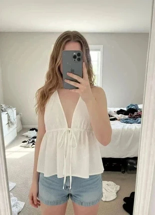 Débardeur blanc dos nu à nouer #125, marca: véloria, estado: Muito bom, tamanho: M / 38 / 10, €23.99, €25.89 inclui Proteção do Comprador