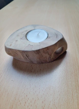 Bougeoir en hêtre avec anse, marque: Fait Main, état: Neuf sans étiquette, 5,00 €, 5,95 € Protection acheteurs incluse