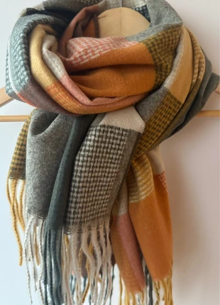 Sjaal khaki oranje wolwit geel - wintersjaal, état: Neuf avec étiquette, 13,99 €, 15,39 € Protection acheteurs incluse