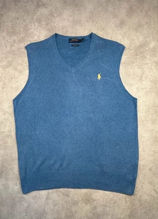 Pull sans manche Ralph Lauren bleu logo brodé jaune - taille S, marke: Ralph Lauren, zustand: Sehr gut, größe: S, 24,90 €, 26,85 € beinhaltet Vinted-Käuferschutz Pro