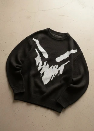 Pull noir motif blanc style minimaliste, brand: Urban Nova, condition: Very good, size: M, €52.90, €56.25 includes Buyer Protection