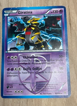Giratina #62/135, marque: Pokémon, état: Satisfaisant, 4,00 €, 4,90 € Protection acheteurs incluse