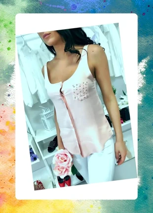 Chemisier sans manches Rose à poche strass et dos dentelle - Taille M/L, marque: So sweet, état: Neuf avec étiquette, taille: M / 38 / 10, 12,00 €, 13,30 € Protection acheteurs (Pro) incluse