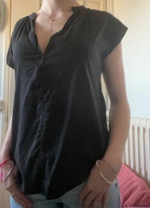 Tunique noire en lin H&M, marque: H&M, état: Très bon état, taille: XS / 34 / 6, 5,00 €, 5,95 € Protection acheteurs incluse