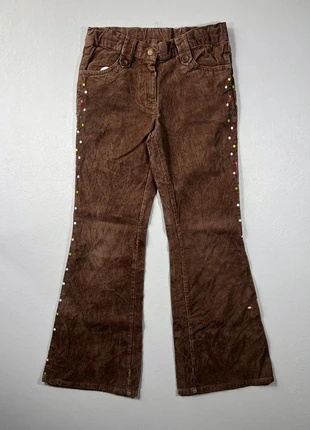 Pantalons velours côtelé marron avec motifs brodés - Taille Enfant, brand: Fashion, condizioni: Ottime, taglia: 10 anni / 140 cm, €3.90, €4.80 include la Protezione acquisti
