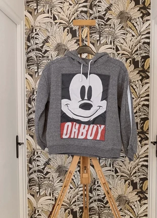 Sweat à Capuche Femme Undiz Gris Chiné - Motif Mickey Superposé Original (Taille L), merk: Undiz, staat: Goed, maat: L / 40 / 12, € 2,00, € 2,80 inclusief Kopersbescherming