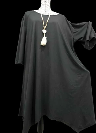Robe Noire Grande Taille 56 Décontractée Manches 3/4 Col Rond – Élégante Confortable Toutes Saisons, brand: Mylène, condition: New without tags, size: 8XL / 56 / 28, €20.77, €22.51 includes Buyer Protection Pro