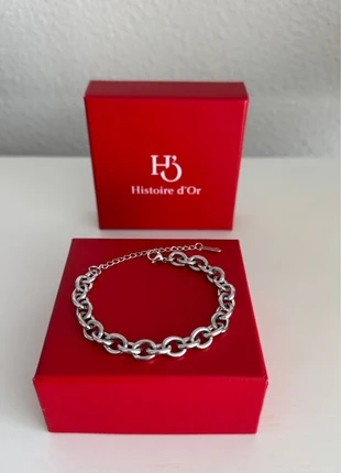 bracelet argenté maillon large ovale rectangle lié ciselé acier inoxydable argent 925 luxe, marque: histoire d'or, état: Très bon état, 17,00 €, 18,55 € Protection acheteurs (Pro) incluse