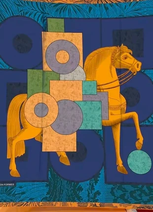 Foulard carré en soie 90cm Neuf Cheval en formes, condition: New without tags, €18.00, €19.60 includes Buyer Protection