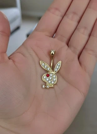 Piercing nombril Playboy lapin doré strass blancs femme bijou sexy tendance brillant, brand: Playboy, condition: New with tags, €6.87, €7.91 includes Buyer Protection Pro