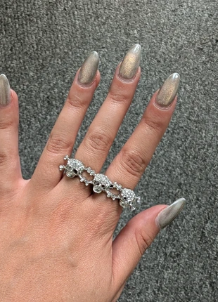 Gothic Double Skull Ring – Silver Punk Statement, brand: Vintage Dressing, condition: New without tags, size: 18.5 mm / Q½, £3.90, £4.80 includes Buyer Protection