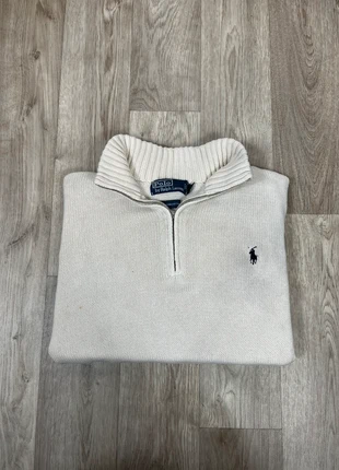Pull Ralph Lauren half zip 1/4 / demi col camionneur blanc, marke: Ralph Lauren, zustand: Sehr gut, größe: L, 48,00 €, 51,10 € inklusive Vinted-Käuferschutz