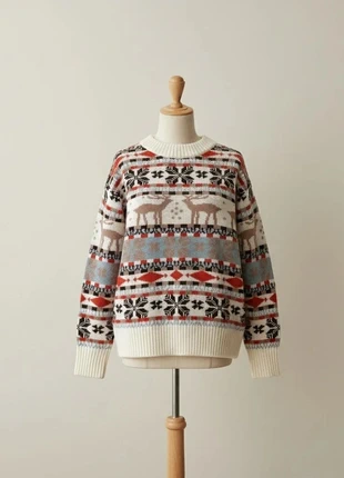 Pull Nordique de Noël Femme - Motifs Renne et Blocs de Couleur- Style Élégant Décontracté H, brand: Vintage Dressing, condition: Very good, size: S / 36 / 8, €35.00, €37.45 includes Buyer Protection