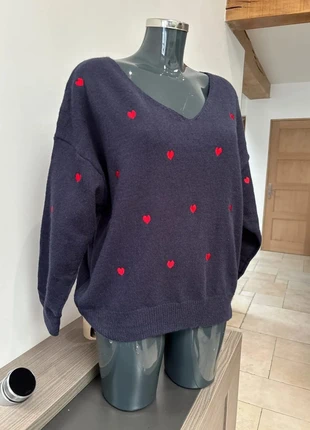 Pull Alice bleu marine petit coeur, marke: Maëlle, zustand: Sehr gut, größe: XL / 42 / 14, 28,00 €, 30,10 € beinhaltet Vinted-Käuferschutz Pro