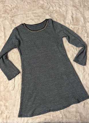 Robe – Noir & Blanc – Taille L – Motifs & Collier doré – Y2K / Vintage – Acrylique & Élasthanne, marque: Tendance, état: Neuf sans étiquette, taille: L / 40 / 12, 6,00 €, 7,00 € Protection acheteurs incluse