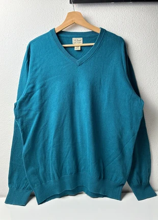 L.L. Bean V-Neck Pullover Türkis – Baumwolle & Kaschmir, Größe L, marke: L.L. Bean, zustand: Sehr gut, größe: L, 35,00 €, 37,45 € inklusive Vinted-Käuferschutz