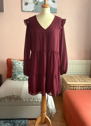 Joli robe Tunique bohème automne romantique chic mousseline plumeti, marque: Yessica, état: Très bon état, taille: XL / 42 / 14, 4,00 €, 4,90 € Protection acheteurs incluse