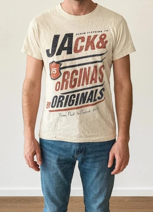 T-shirt Jack & Jones Homme Originals Print Blanc, Taille S – Satisfaisant, brand: Jack & Jones, condizioni: Buone, taglia: S, €3.80, €4.69 include la Protezione acquisti