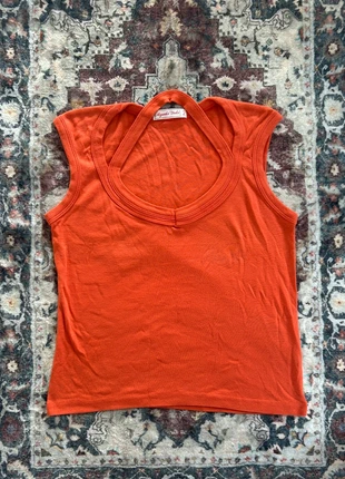 Coral orange vintage halterneck loose tshirt. Size 8, brand: Vintage Dressing, condition: Very good, size: S / 8, £10.00, £11.20 includes Buyer Protection