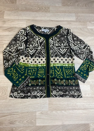 Be8- Bleu Blanc Rouge – Veste imprimée ethnique – Made in France – Taille 42, brand: Bleu Blanc Rouge, condition: Very good, size: L / 40 / 12, €9.60, €10.78 includes Buyer Protection Pro