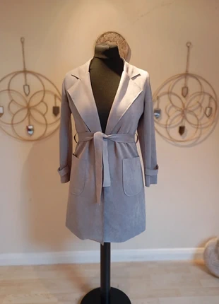 Cameo Rose Taupe Faux Suede Wrap Coat – Size 8, brand: Cameo Rose, condition: New without tags, size: S / 8, £8.99, £10.14 includes Buyer Protection