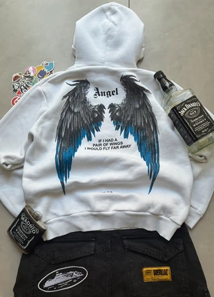 Angel Vintage y2k White Hoodie Size XS, brand: JNCO, condizioni: Ottime, taglia: XS, €12.00, €13.30 include la Protezione acquisti