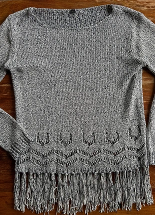 Pull à franges bleu et blanc taille 2, condizioni: Ottime, taglia: M / IT 42 / EU 38, €12.00, €13.30 include la Protezione acquisti