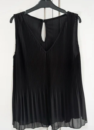 Zwarte Plissé Top met V-hals O/S Universele maat, staat: Nieuw zonder prijskaartje, maat: Universele maat, € 4,00, € 4,90 inclusief Kopersbescherming