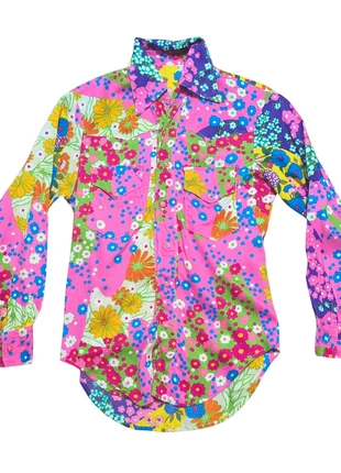 Vintage Shirt | RARE 1970s Vintage Psychedelic Flower Power Western Shirt XS/S, condition: Good, size: XS, £90.00, £95.20 includes Buyer Protection