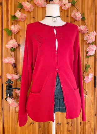 Wool Blend Cardigan | Petal Stitch Detail | Statement Buttons | 696., brand: Cute, condition: Satisfactory, size: XXXL / 46 / 18, €20.00, €21.70 includes Buyer Protection