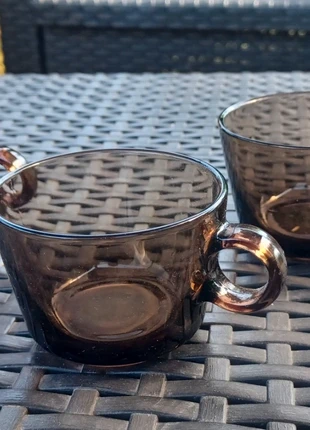 Lot de 3 tasses a cage vintage verre transparent fumé marron taupe tbe, merk: Inconnu, staat: Heel goed, € 5,10, € 6,06 inclusief Kopersbescherming