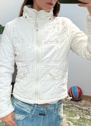 Jacket vintage blanche Y2K duffle coat court zip up streetwear 2000s, marca: Vintage Dressing, estado: Muito bom, tamanho: S / 36 / 8, €35.99, €38.49 inclui Proteção do Comprador