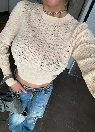 🧶 Pull ajouré ZARA – Beige clair, maille fine et élégante, brand: Zara, condition: New without tags, size: M / 38 / 10, €15.00, €16.45 includes Buyer Protection