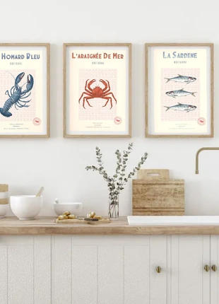Lot de 3 Affiches Rétro - Hommage à la Bretagne (A4), marque: Zaytoun.co, état: Neuf avec étiquette, 24,99 €, 26,94 € Protection acheteurs incluse