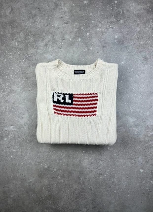 Pull Col Rond Polo Ralph Lauren Taille L Femme Blanc Drapeau Flag Américain 100% Coton #V83, brand: Ralph Lauren, condition: Very good, size: L / 40 / 12, €90.00, €95.20 includes Buyer Protection Pro