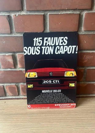 Plaque métal Peugeot 205 GTI, marke: Peugeot, zustand: Neu, mit Etikett, 8,90 €, 10,05 € beinhaltet Vinted-Käuferschutz Pro