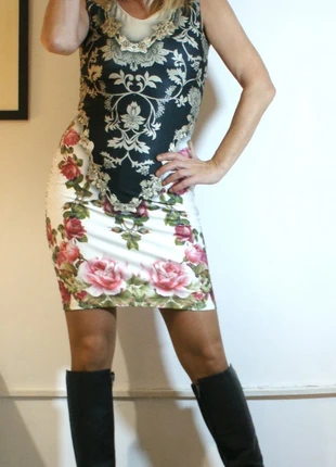 vestido midi vintage stefano white/black/multicolored size 36, marque: Stefano, état: Très bon état, taille: S / 36 / 8, 19,00 €, 20,65 € Protection acheteurs incluse