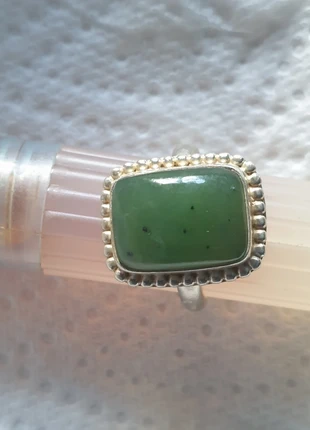 Nephrite Jade ring, condition: Very good, size: 16.9 mm / M½, £18.00, £19.60 includes Buyer Protection