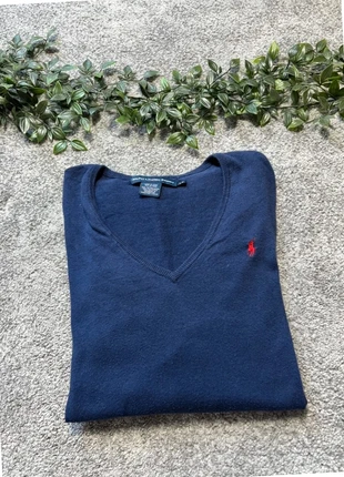 Pull col V Ralph Lauren Sport bleu marine L Femme – Logo rouge brodé, brand: Ralph Lauren, condition: Very good, size: L / 40 / 12, €20.95, €22.70 includes Buyer Protection