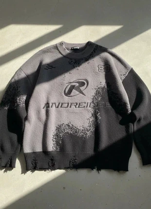 Pull Oversize Destroy Bicolore – Streetwear / Y2K / Grunge / Hiver / Noir & Gris, marca: Noir éclipse, estado: Muy bueno, tamaño: M, 44,90 €, 47,85 € Protección al comprador incluida