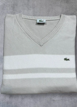 |Pull Lacoste Col V #179 | Beige - Crème | XXL |, brand: Lacoste, condition: Very good, size: XXL, €28.00, €30.10 includes Buyer Protection Pro