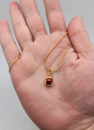 Stainless steel rode parel ketting, merk: Boutiek, staat: Nieuw zonder prijskaartje, € 5,95, € 6,95 inclusief Kopersbescherming Pro