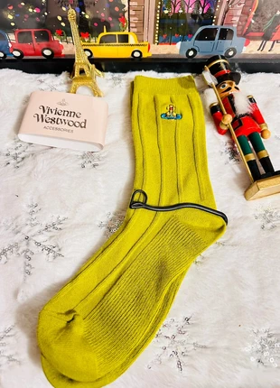Chaussettes Vivienne Westwood 100% coton – Jaune olive – Édition japonaise, brand: Vivienne Westwood, condition: Very good, size: One size, €12.00, €13.30 includes Buyer Protection Pro