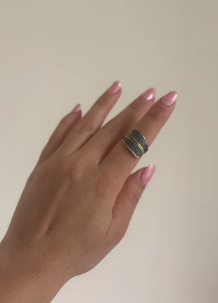 Black Enamel Open Ring, condition: Very good, size: Adjustable, £6.00, £7.00 includes Buyer Protection Pro